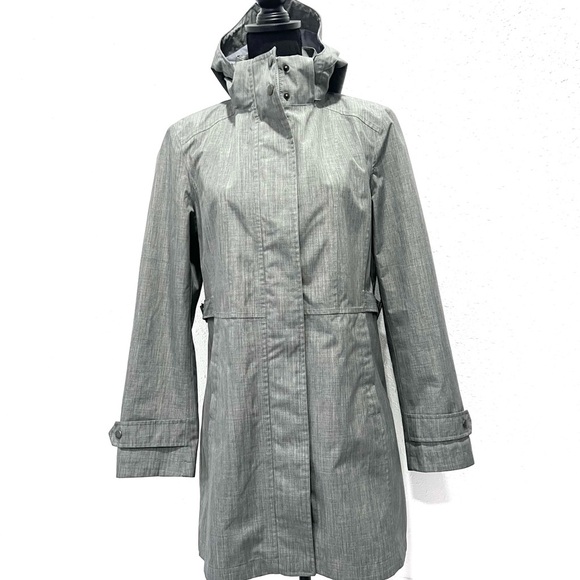 Kirkland Signature Gray Trench Coat with High Collar and Tailored Silhouette M - Picture 9 of 12